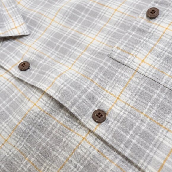 Patagonia Mens Back Step Collared Shirt Beyond Horizons Salt Grey Hemp Cotton XL - Picture 8 of 16